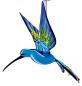 Preview: Hängevogel, Kolibri (hellblau-grün-dunkelblau)